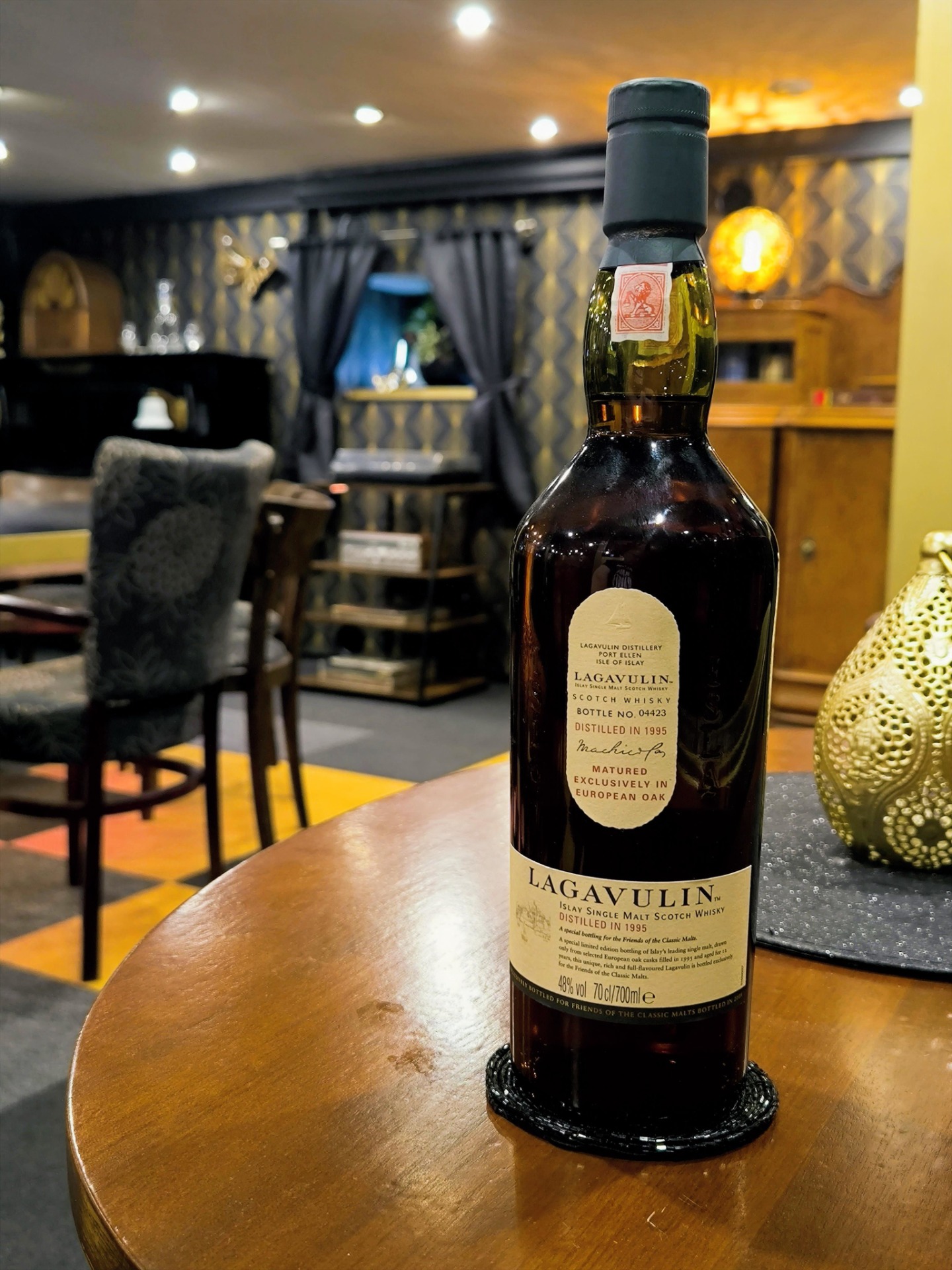 Lahvováno 2008 (destilace 1995). Číslovaná láhev. Zrání: „Matured exclusively in European Oak“ (Zrálo výhradně v evropském dubu). Obsah alkoholu: 48 %.
